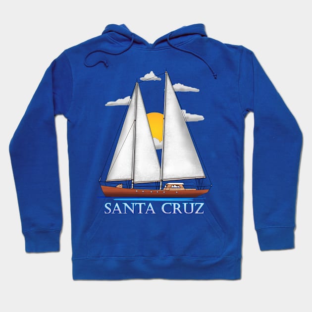 Santa Cruz Coastal Nautical Sailing Sailor Hoodie by macdonaldcreativestudios